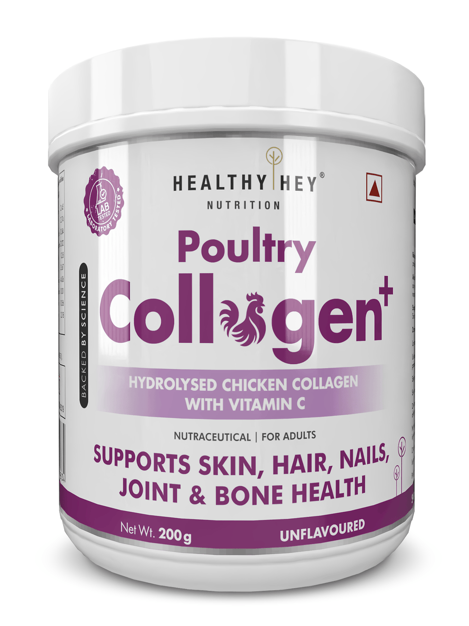 HealthyHey Nutrition Powder Poultry Collagen  Hydrolysed Chicken Collagen with Vitamin C Unflavoured 200g