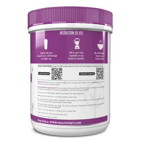 HealthyHey Nutrition Powder Pure Collagen Powder | Collagen Supplement for Glowing Skin | Pure Hydrolysed Collagen Powder for Women and Men | Unflavoured-250 gm