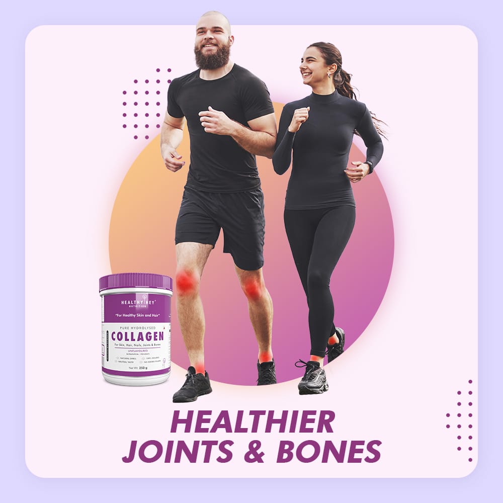 HealthyHey Nutrition Powder Pure Collagen Powder | Collagen Supplement for Glowing Skin | Pure Hydrolysed Collagen Powder for Women and Men | Unflavoured-250 gm