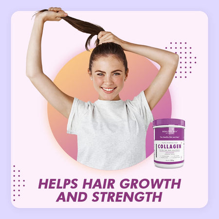 HealthyHey Nutrition Powder Pure Collagen Powder | Collagen Supplement for Glowing Skin | Pure Hydrolysed Collagen Powder for Women and Men | Unflavoured-250 gm
