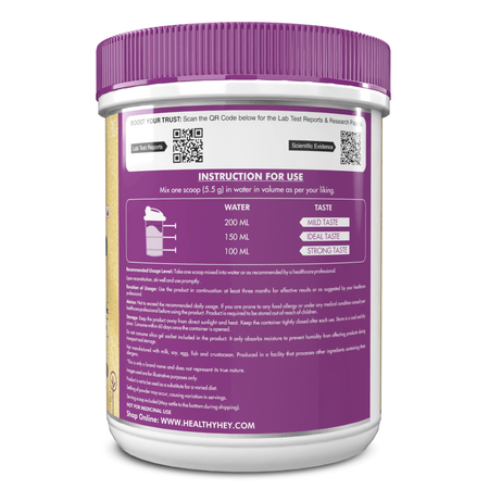 HealthyHey Nutrition Powder Skin Glow-n-Shine Collagen Powder 200g | Hydrolysed Collagen for Women and Men with Hyaluronic Acid, Biotin and Vitamin C for Healthy Skin, Hair and Nails