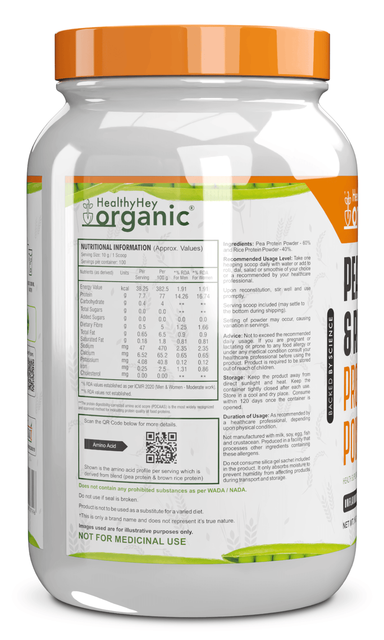 Pea & Brown Rice Protein Isolate - 100% Plant Protein Powder - (Unflav ...