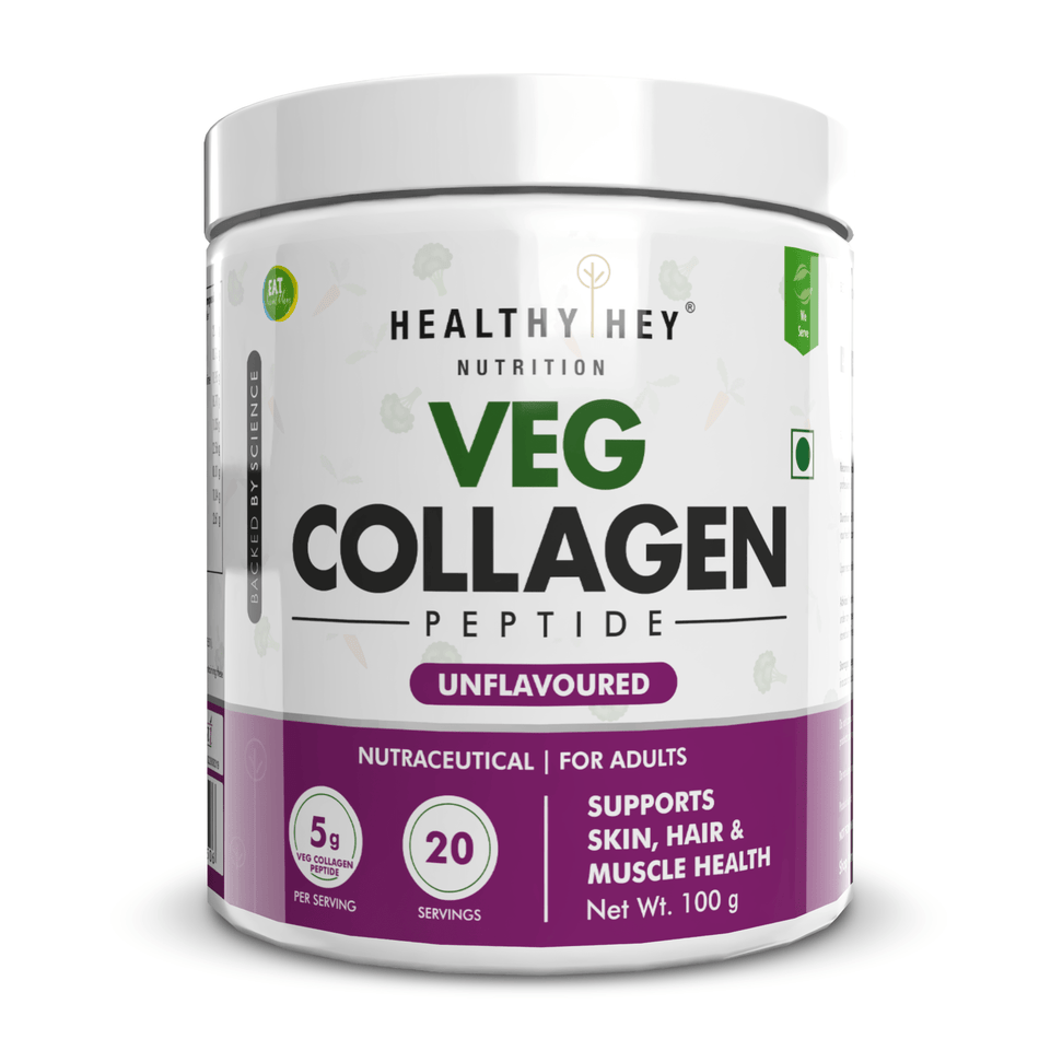 HealthyHey Nutrition Powder Veg Collagen Peptide -100gm | Supports Skin, Hair & Muscle Health