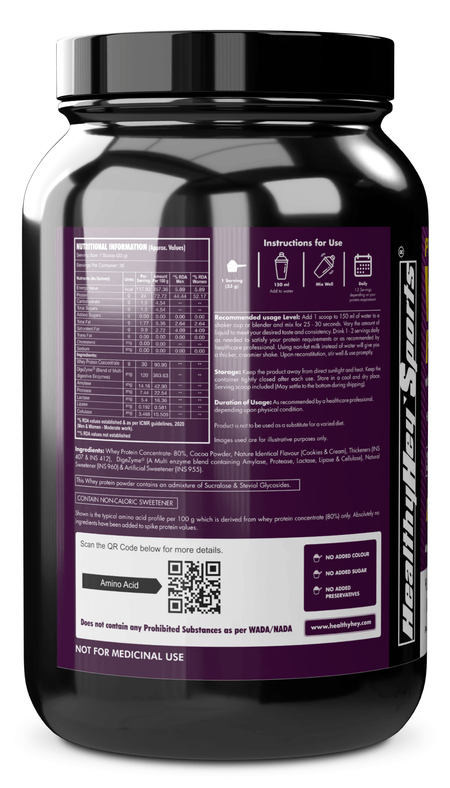 HealthyHey Nutrition Powder Whey Protein Concentrate - 80% Protein with Digestive Enzymes