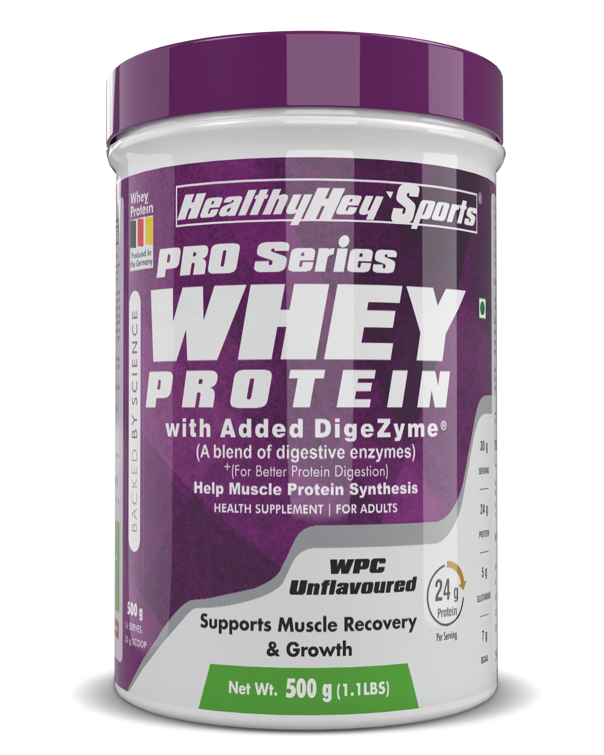 HealthyHey Nutrition Powder Whey Protein Concentrate - 80% Protein with Digestive Enzymes