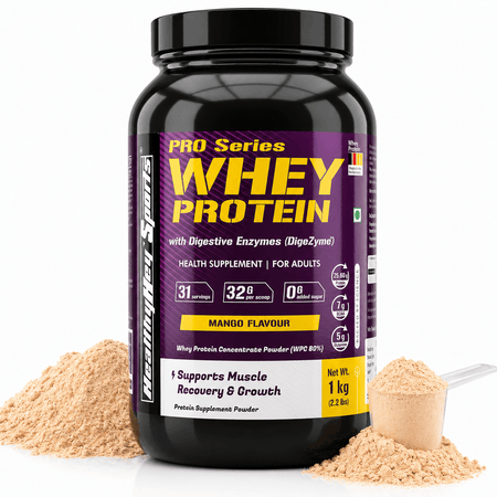 HealthyHey Nutrition Powder Whey Protein Concentrate - 80% Protein with Digestive Enzymes
