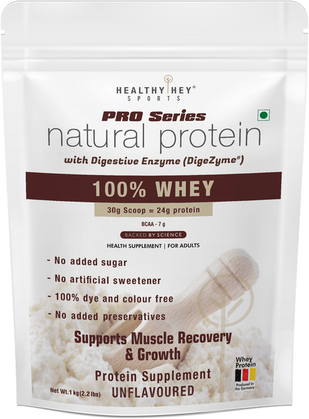HealthyHey Nutrition Powder Whey Protein Concentrate - 80% Protein with Digestive Enzymes