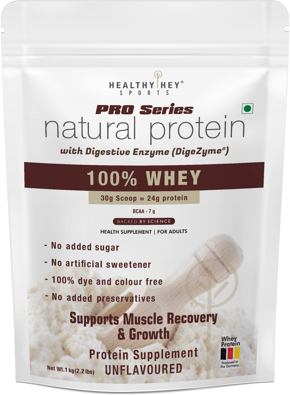 HealthyHey Nutrition Powder Whey Protein Concentrate - 80% Protein with Digestive Enzymes