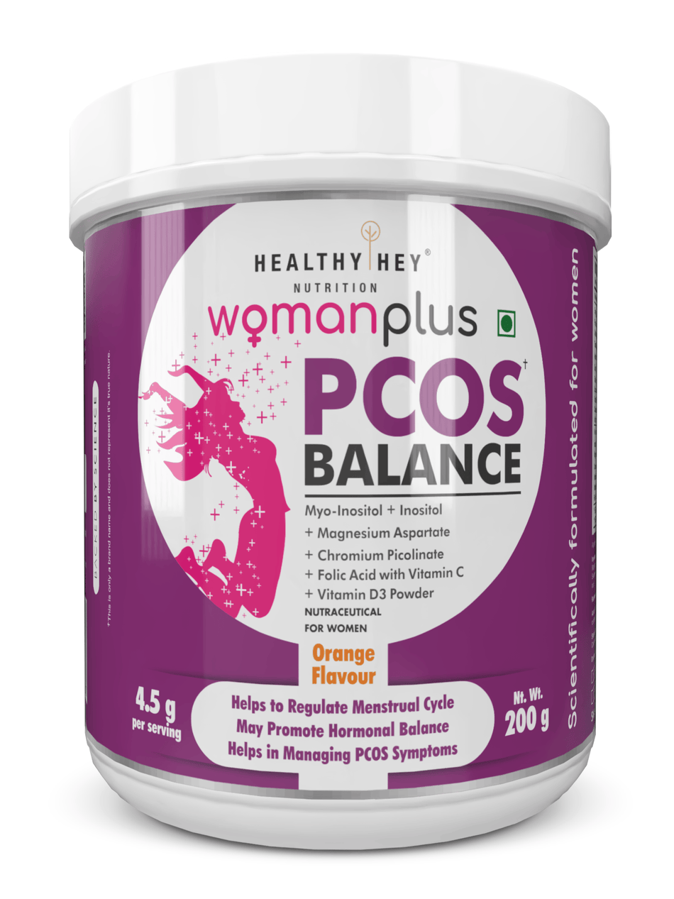 HealthyHey Nutrition Powder Woman Plus PCOS Balance Orange Flavour Powder 200g