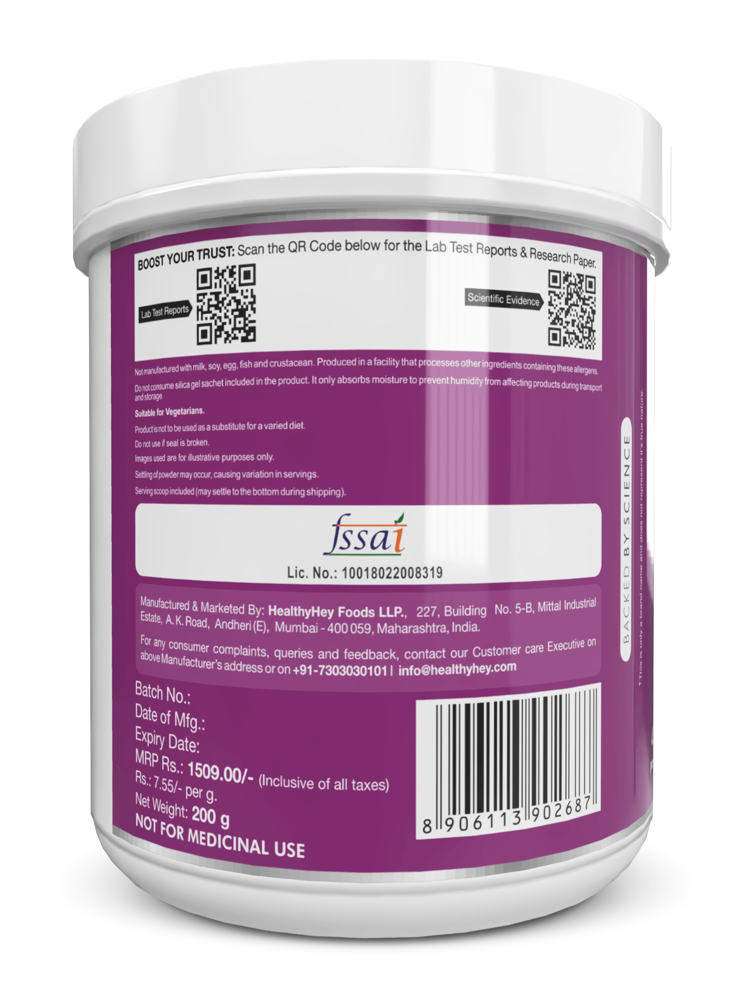 HealthyHey Nutrition Powder Woman Plus PCOS Balance Orange Flavour Powder 200g