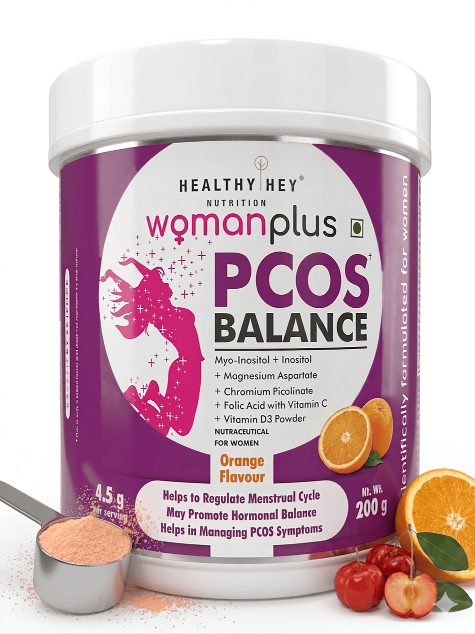 HealthyHey Nutrition Powder Woman Plus PCOS Balance Orange Flavour Powder 200g