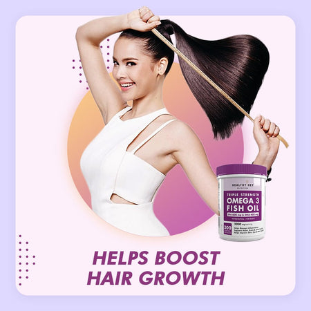 HealthyHey Nutrition Softgels Fish Oil - Omega 3, Support Heart,Brain skin, Hair & Eye Health (2000 Mg) Burpless - 60 Softgel (600 EPA & 400 DHA)