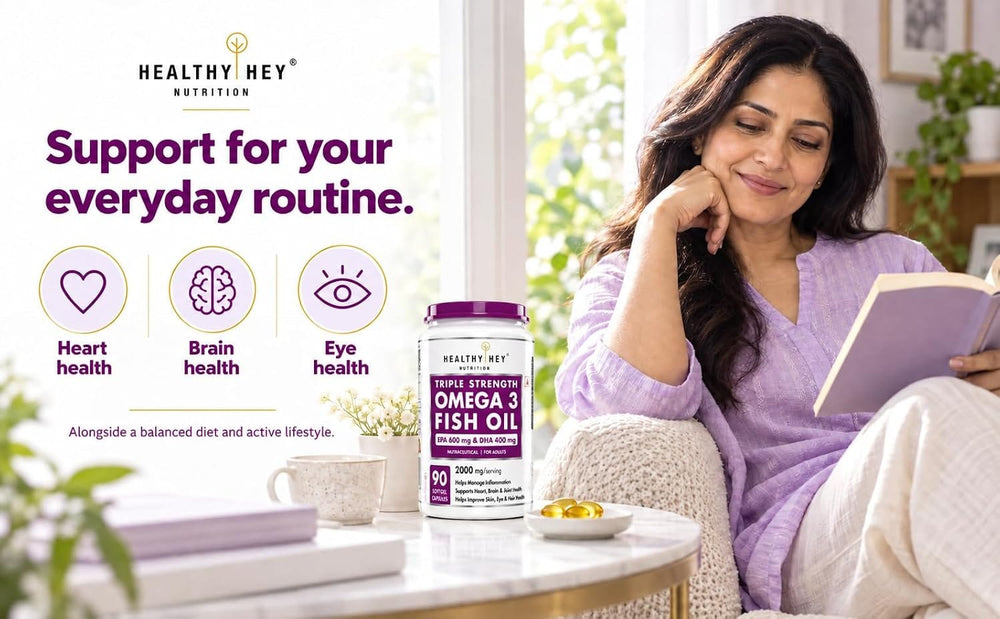 HealthyHey Nutrition Softgels HealthyHey Omega 3 Fish Oil | 2000 mg per 2 Softgels | EPA 600 mg + DHA 400 mg | Burpless
