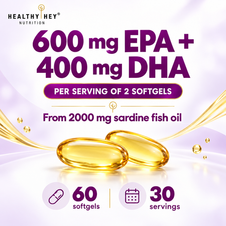 HealthyHey Omega 3 fish oil 60 softgels gallery image 02