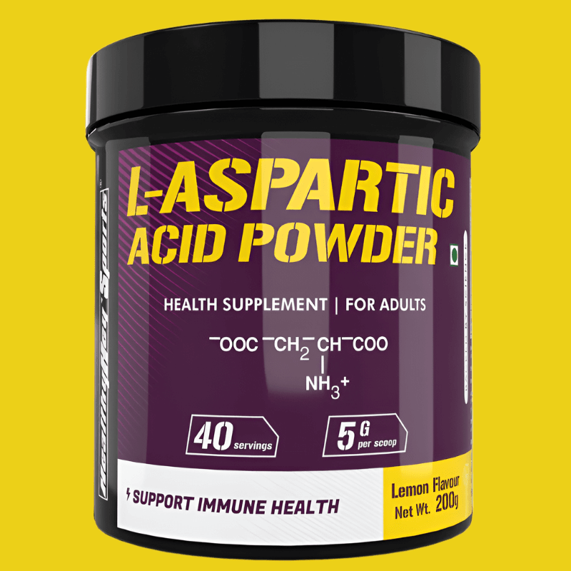 L- Aspartic Acid Powder, Supports Immune Health - Lemon Flavour - 200g