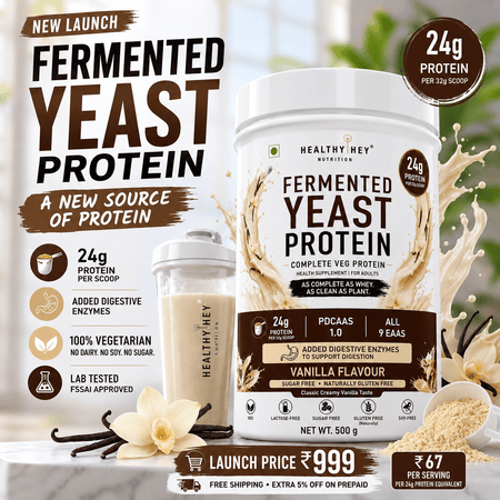 HealthyHey Sports Powder Fermented Yeast Protein Helps Muscle Protein Synthesis Supports Healthy - 32g Per Serving