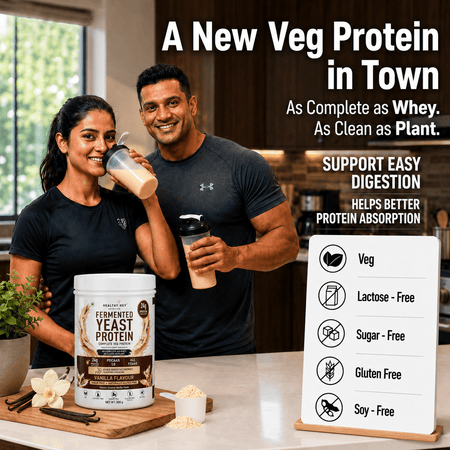 HealthyHey Sports Powder Fermented Yeast Protein Helps Muscle Protein Synthesis Supports Healthy - 32g Per Serving