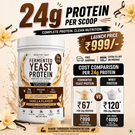 HealthyHey Sports Powder Fermented Yeast Protein Helps Muscle Protein Synthesis Supports Healthy - 32g Per Serving