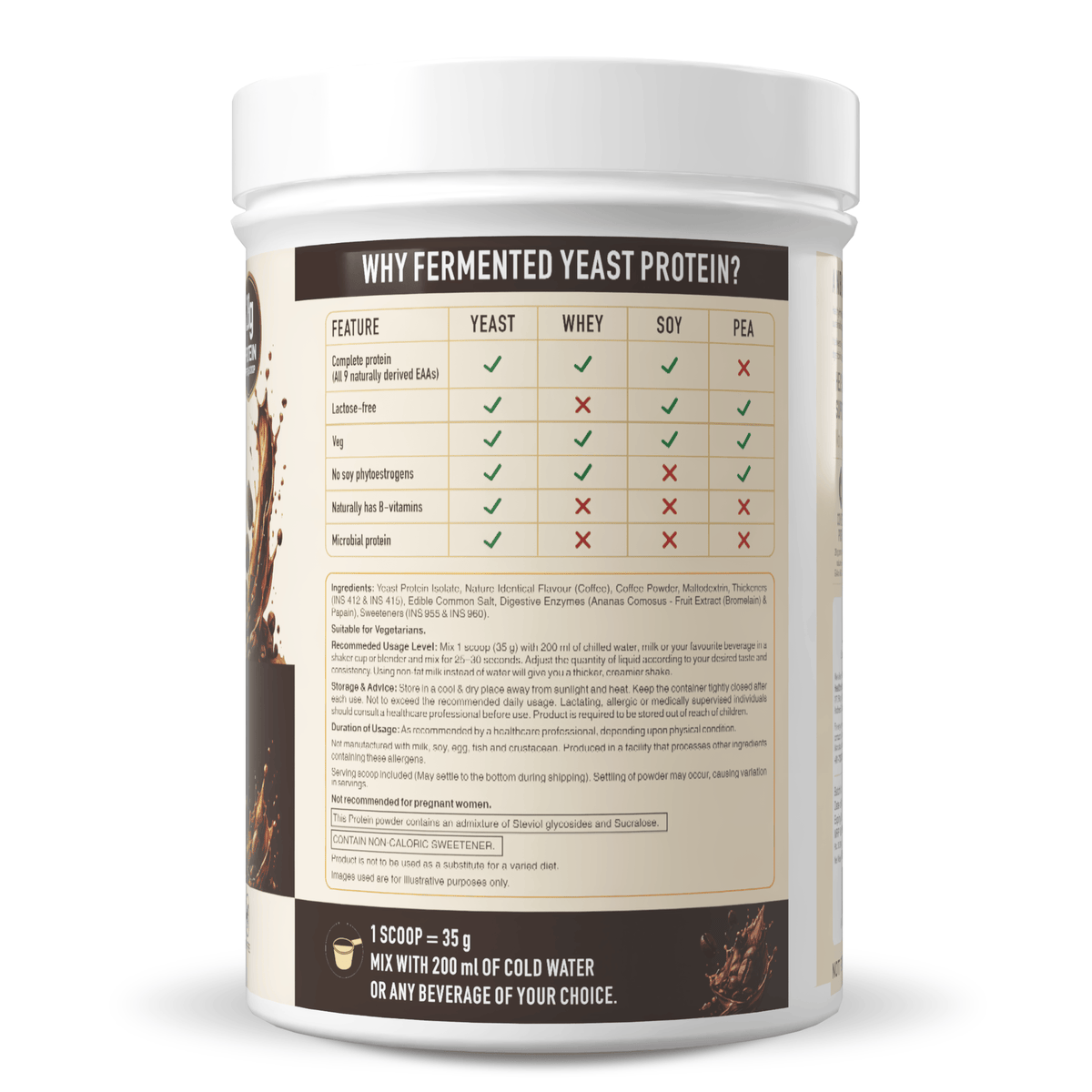 HealthyHey Sports Powder Fermented Yeast Protein Helps Muscle Protein Synthesis Supports Healthy - 500g