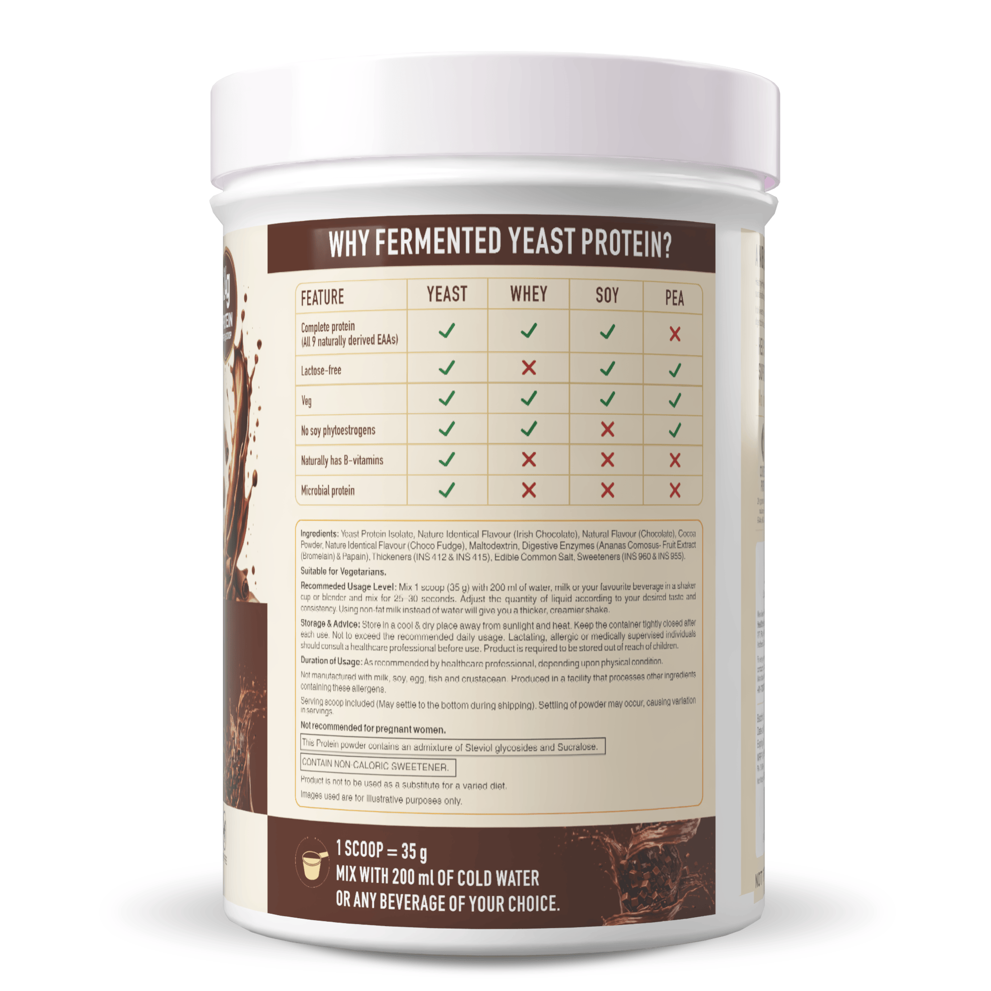 HealthyHey Sports Powder Fermented Yeast Protein Helps Muscle Protein Synthesis Supports Healthy - 500g