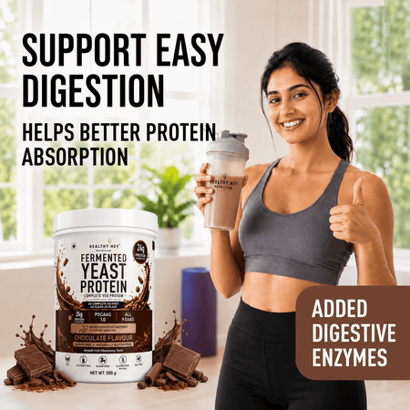 HealthyHey Sports Powder Fermented Yeast Protein Helps Muscle Protein Synthesis Supports Healthy - 500g