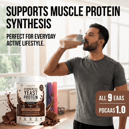 HealthyHey Sports Powder Fermented Yeast Protein Helps Muscle Protein Synthesis Supports Healthy - 500g