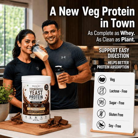 HealthyHey Sports Powder Fermented Yeast Protein Helps Muscle Protein Synthesis Supports Healthy - 500g
