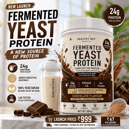 HealthyHey Sports Powder Fermented Yeast Protein Helps Muscle Protein Synthesis Supports Healthy - 500g