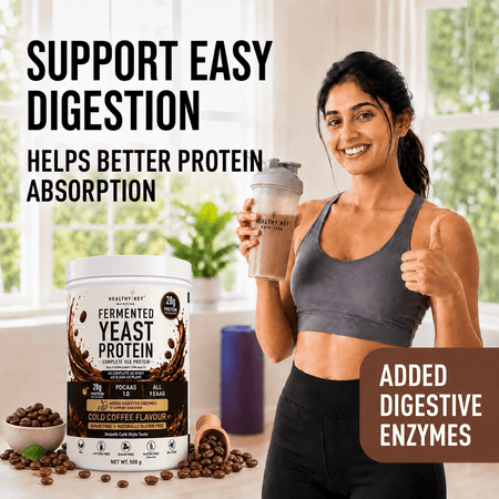 HealthyHey Sports Powder Fermented Yeast Protein Helps Muscle Protein Synthesis Supports Healthy - 500g
