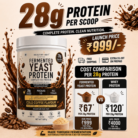 HealthyHey Sports Powder Fermented Yeast Protein Helps Muscle Protein Synthesis Supports Healthy - 500g