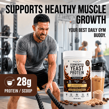 HealthyHey Sports Powder Fermented Yeast Protein Helps Muscle Protein Synthesis Supports Healthy - 500g