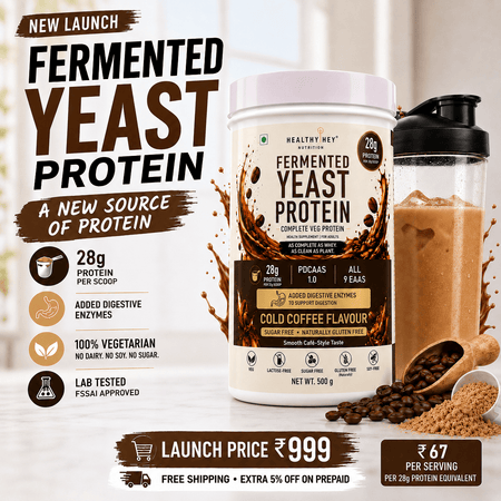 HealthyHey Sports Powder Fermented Yeast Protein Helps Muscle Protein Synthesis Supports Healthy - 500g