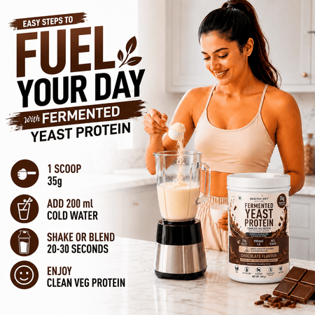 HealthyHey Sports Powder Fermented Yeast Protein Helps Muscle Protein Synthesis Supports Healthy - 500g