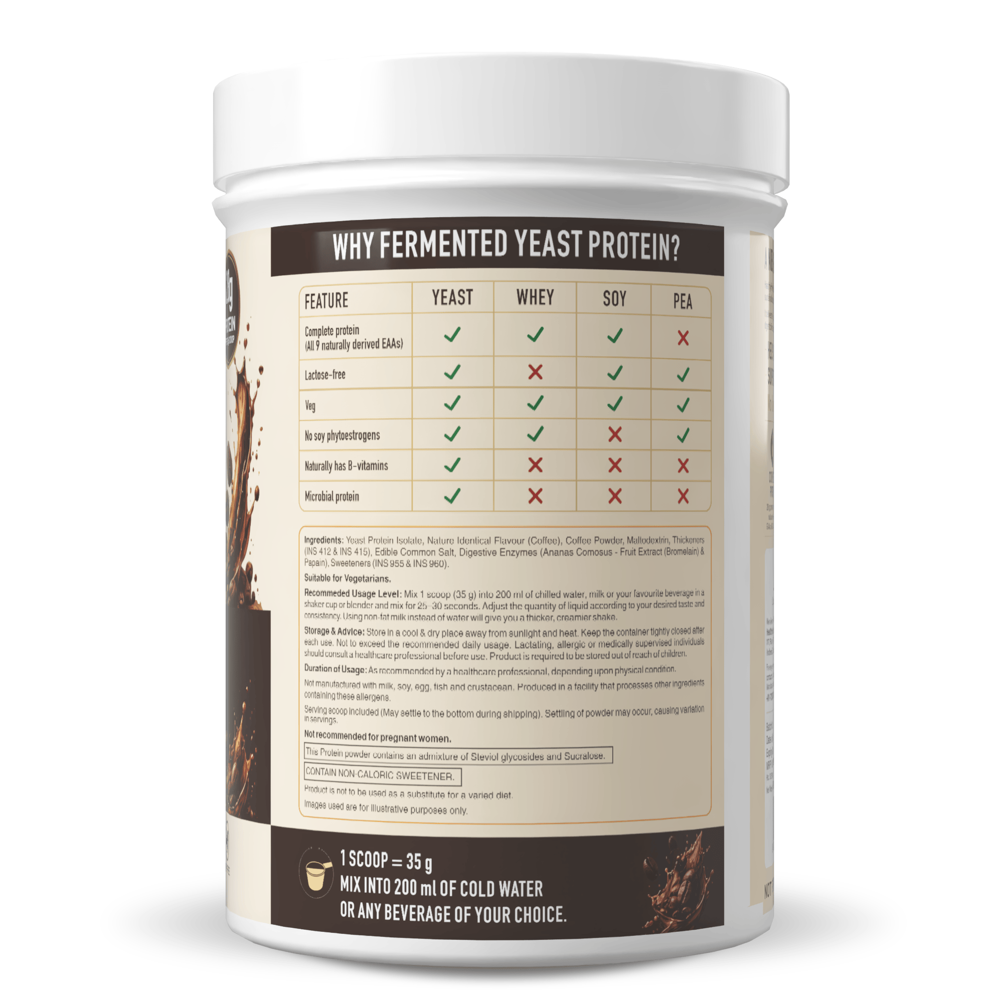 HealthyHey Sports Powder Fermented Yeast Protein Helps Muscle Protein Synthesis Supports Healthy - 500g