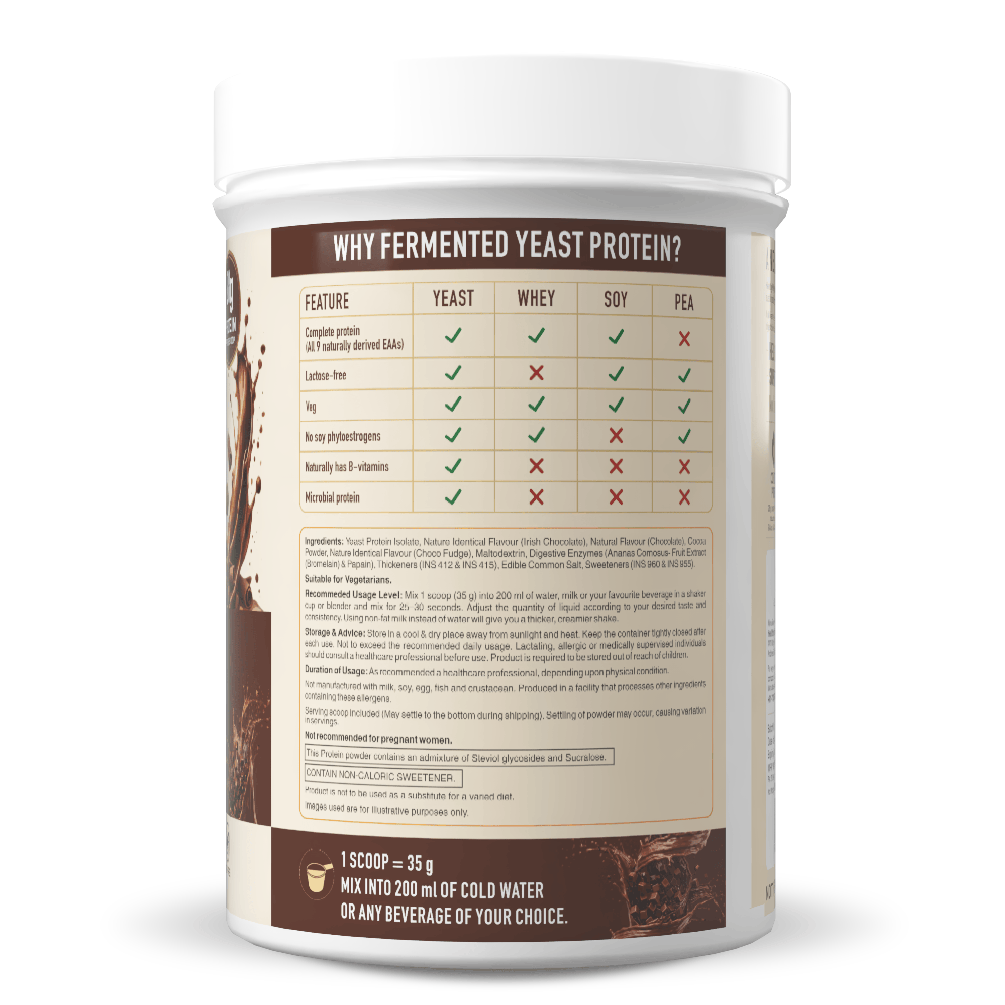 HealthyHey Sports Powder Fermented Yeast Protein Helps Muscle Protein Synthesis Supports Healthy - 500g