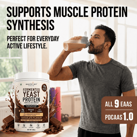 HealthyHey Sports Powder Fermented Yeast Protein Helps Muscle Protein Synthesis Supports Healthy - 500g