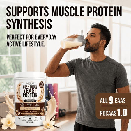 HealthyHey Sports Powder Fermented Yeast Protein Helps Muscle Protein Synthesis Supports Healthy - 500g