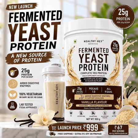 HealthyHey Sports Powder Fermented Yeast Protein Helps Muscle Protein Synthesis Supports Healthy - 500g