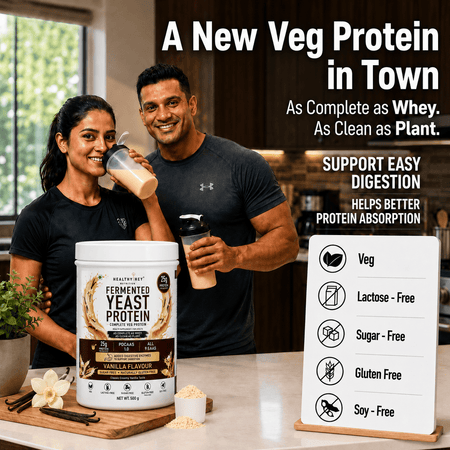 HealthyHey Sports Powder Fermented Yeast Protein Helps Muscle Protein Synthesis Supports Healthy - 500g