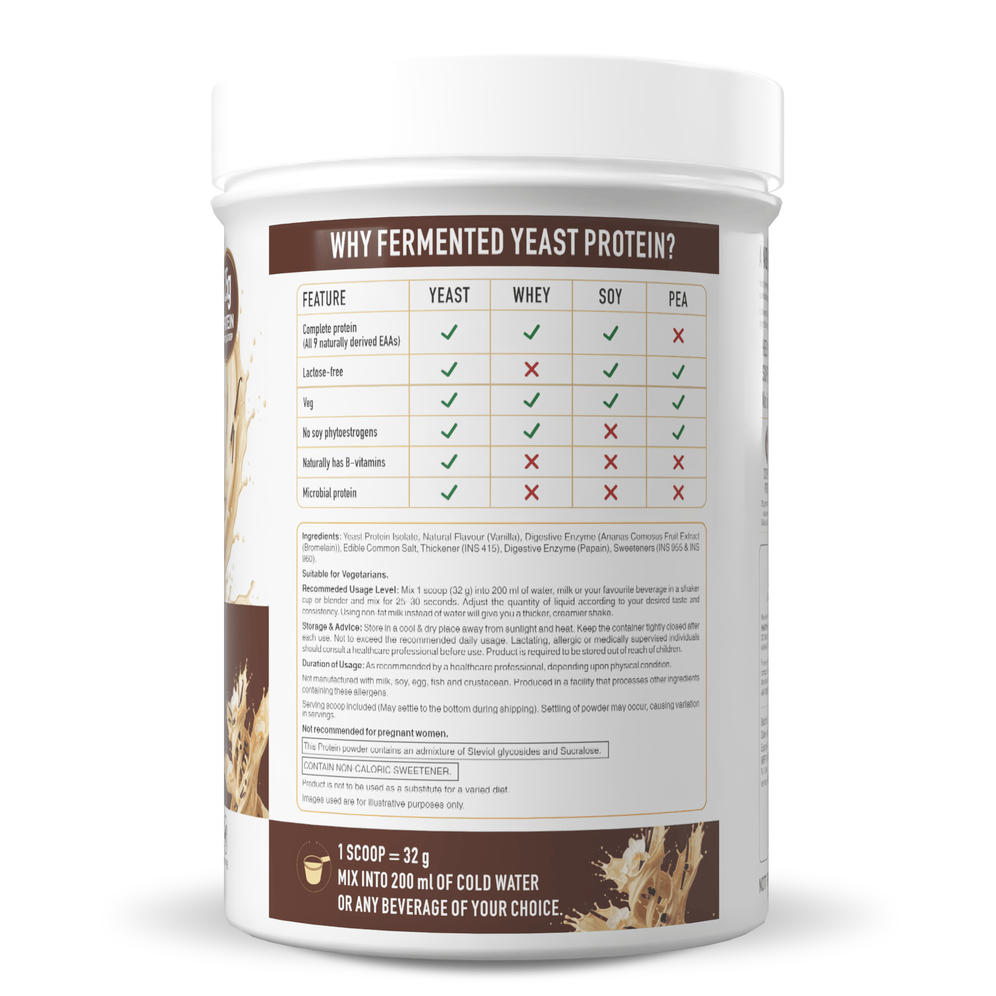 HealthyHey Sports Powder Fermented Yeast Protein Helps Muscle Protein Synthesis Supports Healthy - 500g