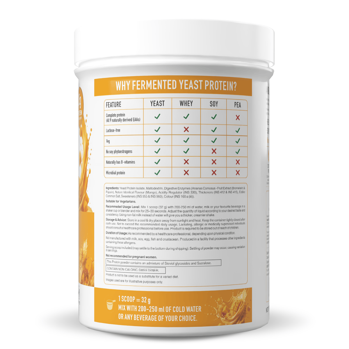 HealthyHey Sports Powder Fermented Yeast Protein Helps Muscle Protein Synthesis Supports Healthy - 500g