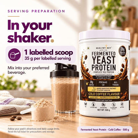 HealthyHey Sports Powder Fermented Yeast Protein Helps Muscle Protein Synthesis Supports Healthy - 500g