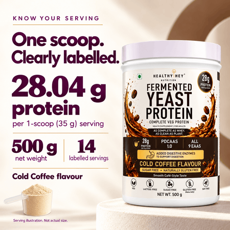 HealthyHey Sports Powder Fermented Yeast Protein Helps Muscle Protein Synthesis Supports Healthy - 500g