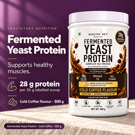 HealthyHey Sports Powder Fermented Yeast Protein Helps Muscle Protein Synthesis Supports Healthy - 500g