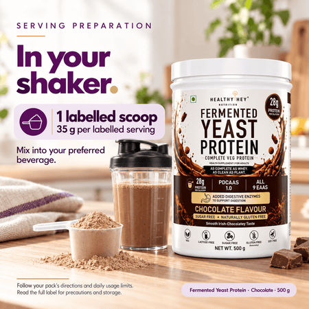 HealthyHey Sports Powder Fermented Yeast Protein Helps Muscle Protein Synthesis Supports Healthy - 500g