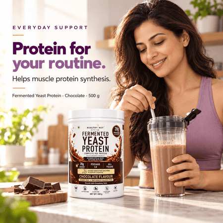 HealthyHey Sports Powder Fermented Yeast Protein Helps Muscle Protein Synthesis Supports Healthy - 500g