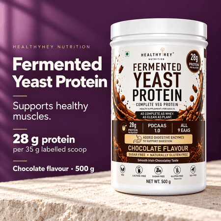 HealthyHey Sports Powder Fermented Yeast Protein Helps Muscle Protein Synthesis Supports Healthy - 500g