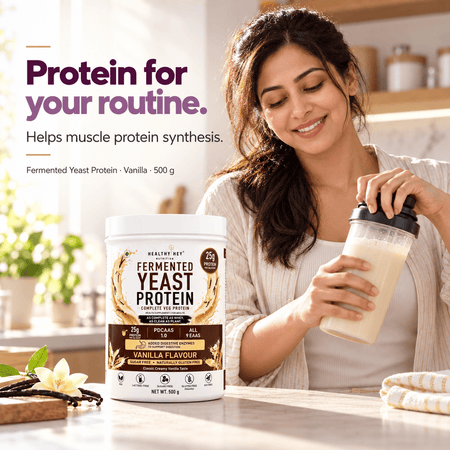 HealthyHey Sports Powder Fermented Yeast Protein Helps Muscle Protein Synthesis Supports Healthy - 500g