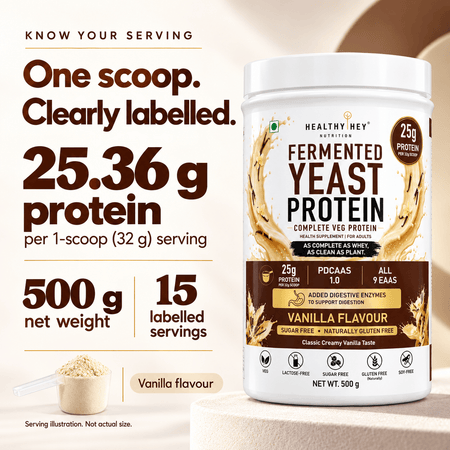 HealthyHey Sports Powder Fermented Yeast Protein Helps Muscle Protein Synthesis Supports Healthy - 500g