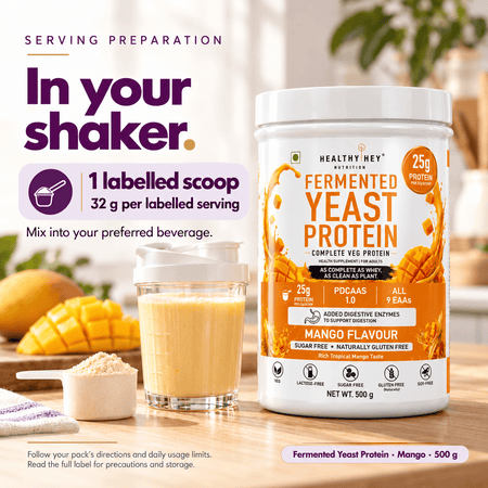 HealthyHey Sports Powder Fermented Yeast Protein Helps Muscle Protein Synthesis Supports Healthy - 500g